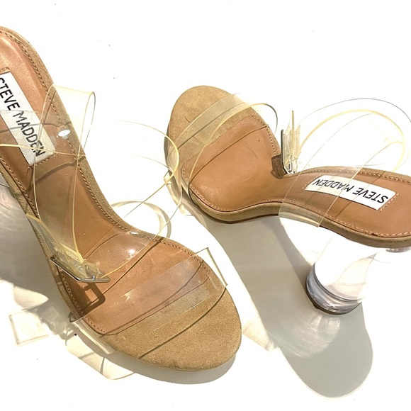 Steve Madden clear lucite strappy heels. Size 7.5. NWOT. Never worn. - Picture 6 of 8